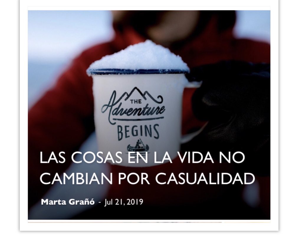 Las cosas en la vida no cambian por casualidad | Marta Grañó